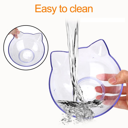 For Cats Dogs Feeders Non-slip Pet Food and Water Bowls Cat Bowl Feeding Products Pet Supplies With Stand Base Transparent