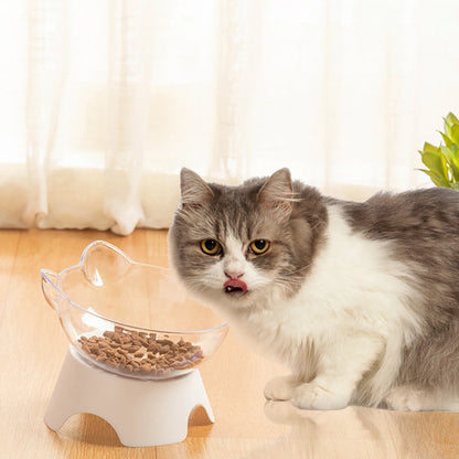 For Cats Dogs Feeders Non-slip Pet Food and Water Bowls Cat Bowl Feeding Products Pet Supplies With Stand Base Transparent