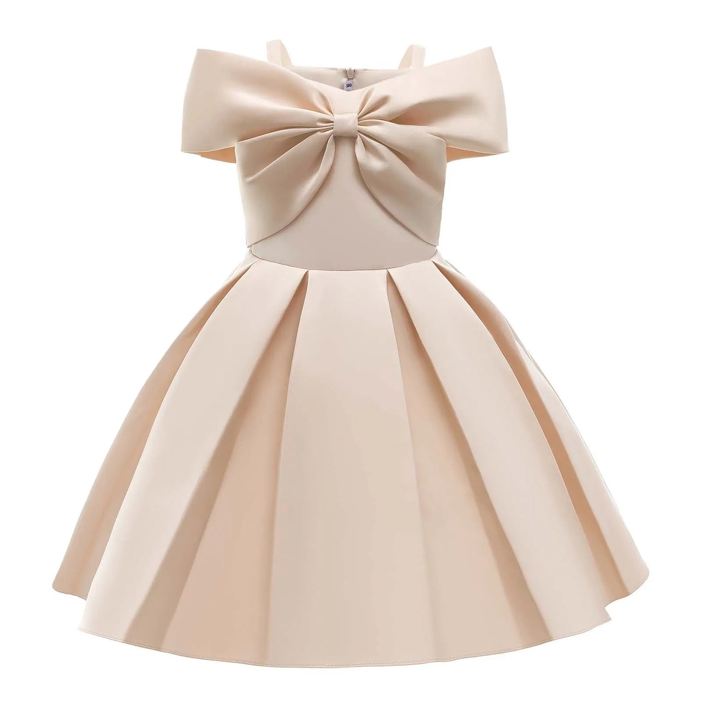 Girls Dresses 2025 Summer Off Shoulder A Line Casual Party Dresses Sweet Pink Bow Elegant Dress Size 6 Years Old Little Girls