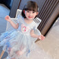 Girls Dress 2024 New Summer Princess Dresses Flying Sleeve Kids Clothes Unicorn Party Baby Dresses For Children Clothing 3-8Y