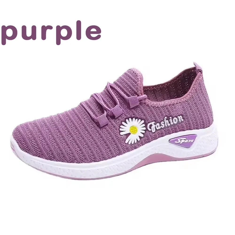 Fashionable Sports Shoes for Women, Thick and Breathable Soft Soled Mesh, Lightweight Casual Shoes, Trendy Coconut Shoes