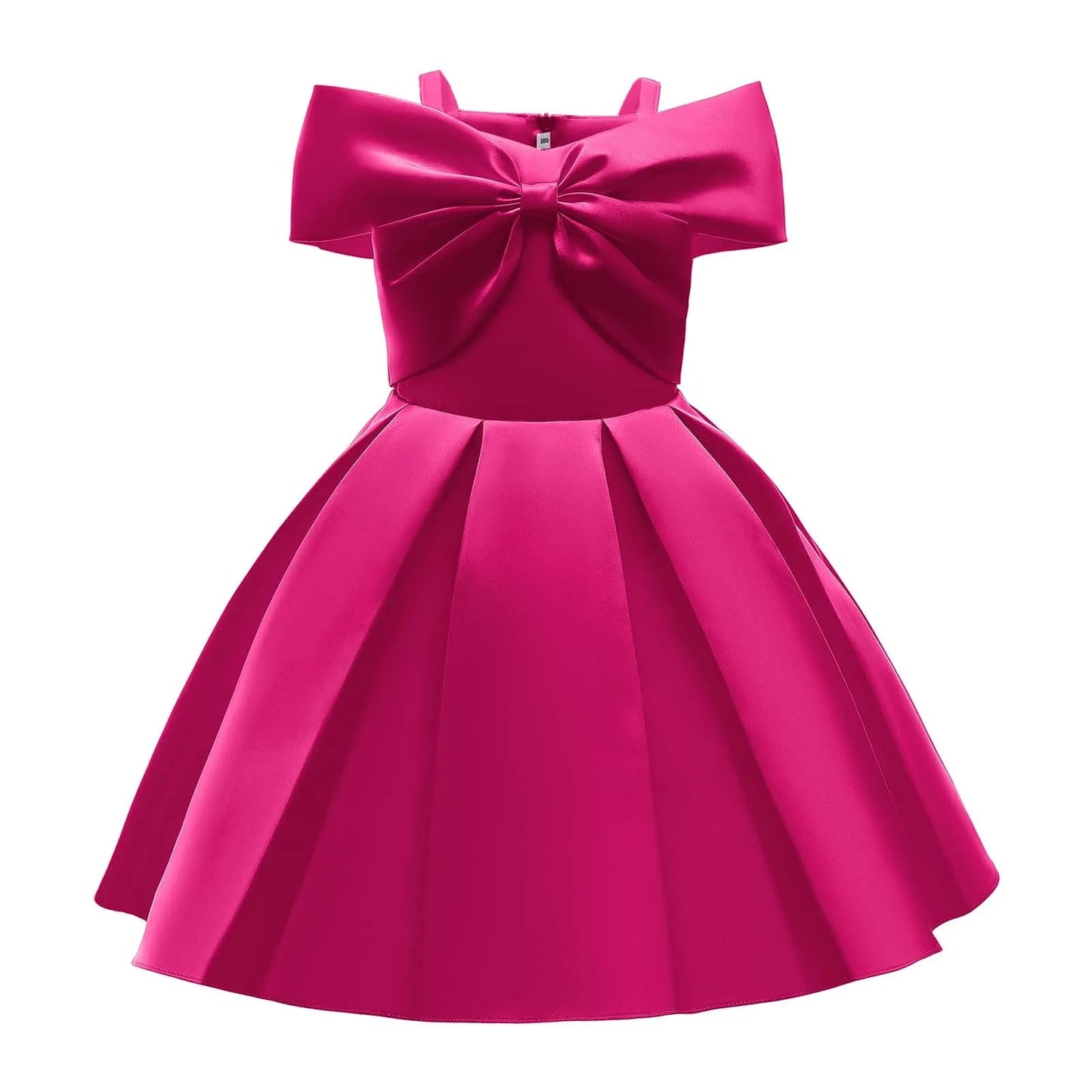 Girls Dresses 2025 Summer Off Shoulder A Line Casual Party Dresses Sweet Pink Bow Elegant Dress Size 6 Years Old Little Girls