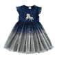 Girls Dress 2024 New Summer Princess Dresses Flying Sleeve Kids Clothes Unicorn Party Baby Dresses For Children Clothing 3-8Y