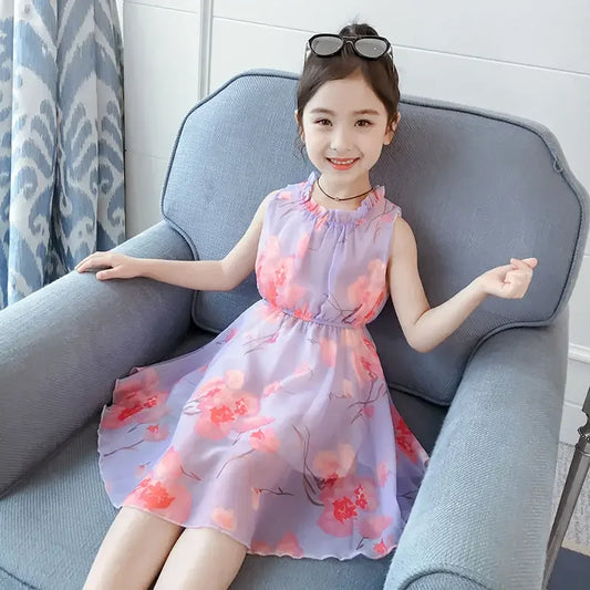 Girls Dresses for School 2025 New Children Floral Vest Dress Casual Elegant Princess Party Dress Girl Clothes 2 To 12Y Ball Gown